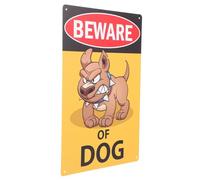 RUNROTOO Letrero de Cuidado Perro para Jardín en Hierro Diseño Visible y Palabras Claras Adecuado para Advertencia en Patios y Exteriores
