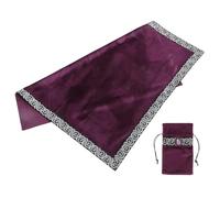 RUNROTOO Mantel de Terciopelo Púrpura 66x66 Cm con Borde Dorado y Bolsa Práctica, Resistente y Adecuado para Adivinación y Entusiastas del Tarot