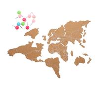 RUNROTOO Mapa del Mundo en Tablero de Corcho Adhesivo Chinchetas, Decoración para Pared en Hogar y Cocina, Fondo Flexible para Personalizar Viajes y Destinos Color Aleatorio