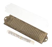 RUNROTOO Mezuzá de Aleación Hebrea Vintage 132 Mm, Decoración Religiosa Símbolos Judíos, Placa Mezuzá para Puerta del Hogar, Adorno Artesanal Santificado para Protección y Bendición