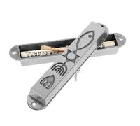 RUNROTOO Mezuzá Metálica Vintage 2 Piezas para Puerta, Decoración Religiosa Católica de Mezuzá para Oración, Adorno Compacto de Metal para Hogar, Artesanía de Escrituras Sagradas