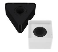 RUNROTOO Micrófonos para Entrevista Estación de Bandera en Forma Cuadrada y Triangular 2 Piezas ABS Moldeado Logotipo Personalizable Soporte Amortiguador Compatible Micrófonos