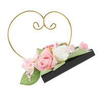 RUNROTOO Organizador de Joyas con Diseño Elegante para Anillos de Compromiso en Forma de Corazón, Madera y Flores Artificiales, Adecuado para Exposiciones Comerciales y Centro de Mesa
