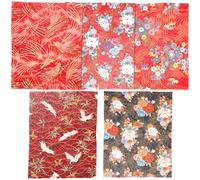RUNROTOO Paquete de 5 Piezas Resistente y Duradera de Tela de Algodón para Patchwork Estilo Japonés Adecuado para Embellecimiento de Ropa y Confección de Bolsos