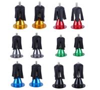 RUNROTOO Par de Tapones de Extremo de Manillar Color Rojo Aluminio y Caucho, Diámetro 2,5 Cm Accesorios Bici Compatibles para Manillares Estándar para Bicicleta y Carretera