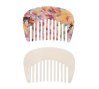 RUNROTOO Peines Pequeños de Acetato para Cabello, 2 Piezas Antiestáticos y Portátiles, Diseño Francés Elegante, Ideales para Viajes y Uso en Casa