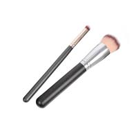 RUNROTOO Pincel para Difuminar Facial de 2 Piezas Fibras Artificiales y Mango de Madera, Especialmente Diseñado para Aplicar Loción Bronceadora y Uso Diario Profesional