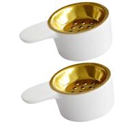 RUNROTOO Quemador Diseño Original y Delicado de Incienso Blanco Ligero y Decorativo de Cerámica Paquete de 2 Piezas para Hogar y Oficina Adecuado para Adorno de Escritorio