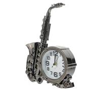 RUNROTOO Reloj Despertador sin Pilas Forma de Saxofón de Plástico Retro Estilo Vintage Moderno Color Aleatorio Decorativo para Mesita de Noche en Dormitorio