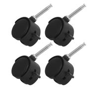RUNROTOO Ruedas de Repuesto para Muebles 1.5 Pulgadas Plástico Freno 360° Giratorias para Sillas de Oficina y Despacho, Ruedas Giratorias para Alfombra, Pack de 4 Unidades