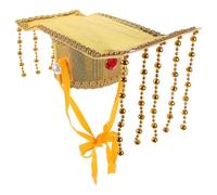 RUNROTOO Sombrero de Cosplay Chino Dorado Estilo Oriental para Adultos, Accesorio Decorativo Fácil de Usar Adecuado para Fiestas y Sesiones de Fotos