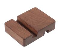 RUNROTOO Soporte Borde Móvil de Teléfono de Nogal Madera Base Redonda Liso y Diseño Multifuncional para Oficina y Escritorio