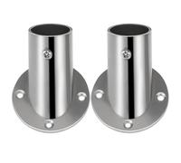 RUNROTOO Soporte de Barra de Armario Acero Inoxidable 25 MM Brida Angular 2 Piezas para Cortina de Ducha y Percheros Fijación Lateral Resistente para Baño y Dormitorio