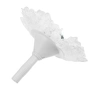 RUNROTOO Soporte para Ramo de Novia con Mango Floral y Encaje, Base Sólida de Plástico para Decoración de Boda y Prolongar la Vida Flores Color Aleatorio