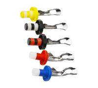 RUNROTOO Tapones Color Vino Blancos y Redondo para a Aleatorio Tintos para Vinos de de Silicona Metal, 3 Piezas, Sellado Hermético Prueba de Fugas, Diseño Botellas Color Aleatorio
