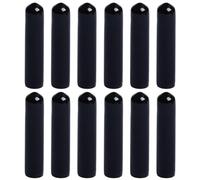 RUNROTOO Tapones de Goma Largos para Vertedor de Vino y Licor, 12 Unidades Negras Antipolvo, Cubiertas para Picos de Botellas, Sellado Hermético para Bar y Cocina, Accesorios Prácticos