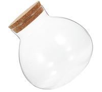RUNROTOO Terrario Redondo de Vidrio Tapón de Corcho para Plantas y Flores, Botella Ecológica Multiuso Fácil de Limpiar Adecuado para Fiestas y Decoración