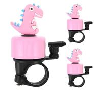 RUNROTOO Timbres para Bicicletas Infantiles con Diseño de Dinosaurio en Aleación de Aluminio, Set de 3 Piezas con Sonido Fuerte para Triciclos y Bicicletas en Parques