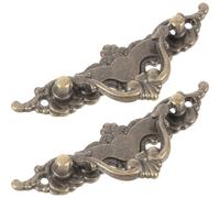 RUNROTOO Tiradores Decorativos para Tocadores y Cajones Vintage, 2 Piezas de Metal en Bronce Envejecido, Diseño Ondulado, Aptos para Armarios y Dormitorios