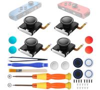 RunSnail for GuliKit 4Pcs TMR Joystick de Repuesto para JoyCon, Sin Derrape, Alta Precisión, Joystick Electromagnético TMR con Kit de Reparación, Tapas de 4 Colores, Compatible con Switch/OLED/Lite