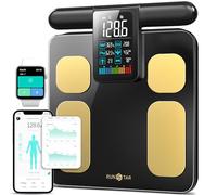 RunSTAR Báscula para peso corporal y porcentaje de grasa, báscula digital de alta precisión de 8 electrodos para medición de composición corporal IMC 20, báscula inteligente de baño con pantalla
