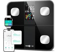 RunSTAR Báscula de Baño Inteligente, Peso y Porcentaje de Grasa, Báscula Digital de Baño de Alta Precisión con Pantalla Grande, IMC, Frecuencia Cardíaca y 15 Métricas, APP Fitness, Hasta 400 lb
