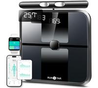 RunSTAR Báscula de Baño, Monitor de Composición Corporal con 8 Electrodos, App Sincronizada de 28 Métricas, IMC, Masa Muscular. Báscula de Baño Digital, Alta Precisión, Pantalla de 3 Métricas