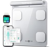 Runstar Báscula inteligente para peso corporal y porcentaje de grasa de 8 electrodos, báscula de baño elegible para FSA o HSA con visualización digital con IMC, grasa corporal y masa muscular