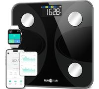 runstar - Báscula para peso corporal y porcentaje de grasa, báscula inteligente digital precisa de baño con pantalla grande, aplicación de sincronización de 13 analizadores de composición corporal
