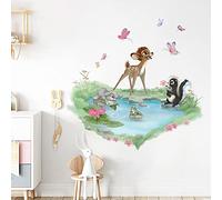 Runtoo Bambi - Adhesivo decorativo para pared, diseño de ciervos, animales del bosque, decoración del hogar