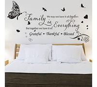 Runtoo Calcomanías de pared con texto en inglés "Family is Everything", con texto en inglés "Family is Everything", para el hogar, dormitorio, sala de