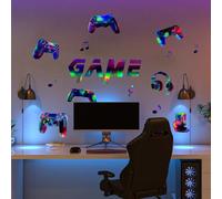 Runtoo Calcomanías para habitación de jugadores para niños, calcomanías de pared con láser para videojuegos, sala de juegos, decoración de PlayStation