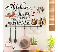 Runtoo Kitchen is The Heart of The Home - Pegatinas Pared, Decoracion Pared, Adhesivo Decorativo, Diseño de Texto en Inglés