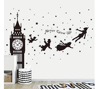 Runtoo Pegatinas de Pared Big Ben Infantiles Stickers Adhesivos Vinilo Peter Pan Decorativas Habitacion Bebe