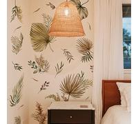 Runtoo Pegatinas de pared bohemias con hojas de cardo de palmera tropical, para guardería, dormitorio, sala de estar, oficina