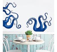 Runtoo - Pegatinas de pared, diseño de animales de mar, marineros, humorística, pegatina para pared, pulpo tentáculos, decoración, para cuarto de baño, dormitorio, niños, niña, bebé, decoración