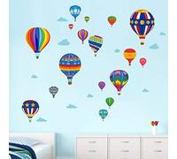 Runtoo Pegatinas de Pared Globo Aerostático Stickers Adhesivos Vinilo Arco Iris Decorativas Infantiles Habitacion Bebe