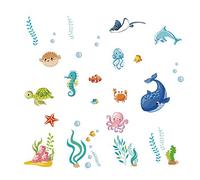 Runtoo Pegatinas de Pared Peces Stickers Adhesivos Vinilo Submarino Decorativas Baño Infantiles Habitacion Bebe