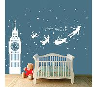 Runtoo Pegatinas de Pared Peter Pan Stickers Adhesivos Big Ben Vinilo Decorativas para Niños Infantiles Habitacion Bebe