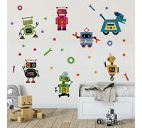 Runtoo Pegatinas de Pared Robot Stickers Adhesivos Vinilo Aula Decorativas Salon Habitacion Bebe Dormitorio