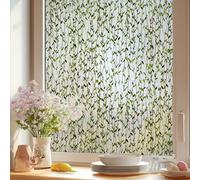 Runtoo Película de privacidad para ventana, hojas esmeriladas, adhesivos 3D, vinilo decorativo para baño, vitrales, plantas, hojas de vid, calcomanía estática, cubierta de puerta, 17 x 40 pulgadas