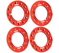 Runup 4 anillos de repuesto para llanta de rueda de 1,55 pulgadas para 1/18 RC Crawler, aleación de aluminio Beadlock anillo en Axial SCX10, D90 TF2 (rojo)