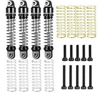 Runup Amortiguador RC de 25 mm para 1/30 Axial SCX30 Wrangler Bronco aceite relleno de metal amortiguador de suspensión Kit con muelles y tornillos RC oruga piezas de actualización (negro)