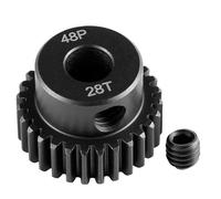 Runup Engranaje de piñón de acero 48P 5 mm de diámetro 17-29T para Arrma HPI Kyosho Losi Axial Tra-xxas Tamiya 1/5 1/6 1/8 1/10 RC Coche Monster Truck Buggy (28T)