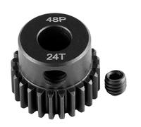 Runup Engranaje de piñón de acero 48P 5 mm de diámetro 17-29T para Arrma HPI Kyosho Losi Axial Tra-xxas Tamiya 1/5 1/6 1/8 1/10 RC Coche Monster Truck Buggy (24T)