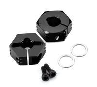 Runup Juego de 2 adaptadores hexagonales de aluminio para rueda trasera 1/10 TA-mi-ya TRF201, TRF211, TRF502X, TRF503, DB01, RRR, DB02 RC Cars (Negro)