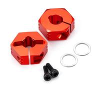 Runup Juego de 2 adaptadores hexagonales de aluminio para rueda trasera 1/10 TA-mi-ya TRF201, TRF211, TRF502X, TRF503, DB01, RRR, DB02 RC Cars (rojo)