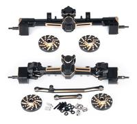 Runup Juego de ejes delanteros y traseros de latón pesado para Axial 1/24 RC Crawler Portal Axial SCX24 90081 C10 Jeep Gladiator Ford Bronco piezas de actualización