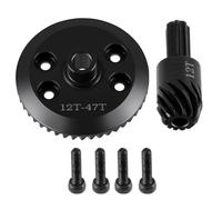 Runup Juego de engranajes diferenciales delanteros traseros de acero 47T 12T para Tra-xxas 1/16 Mini Maxx 2S/Slash Truck Upgrades (trasero)