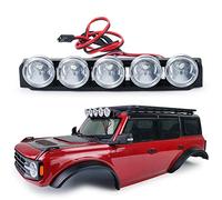 Runup RC coche techo lámpara LED barra luz faros proyector para 1/10 RC Crawler Traxxas TRX4 Browco actualización piezas